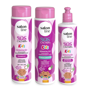 Kit Shampoo + Condicionador + Ativador De Cachos Sos Cachos Kids Hidratação Salon Line