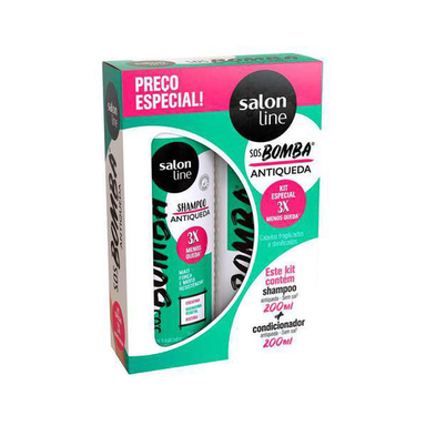 Imagem do produto Kit Shampoo + Condicionador Bomba Antiqueda Salon Line 200Ml
