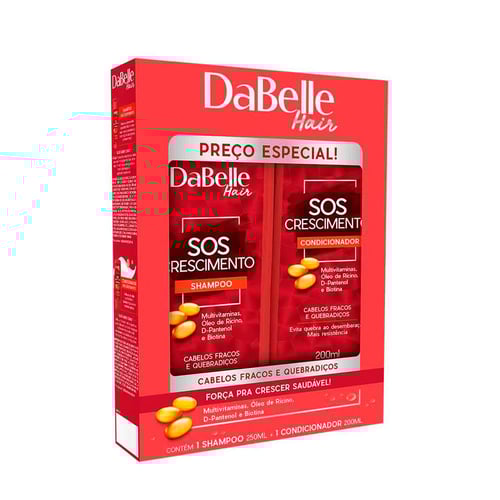 Kit Shampoo + Condicionador Dabelle Hair Sos Crescimento 1 Unidade