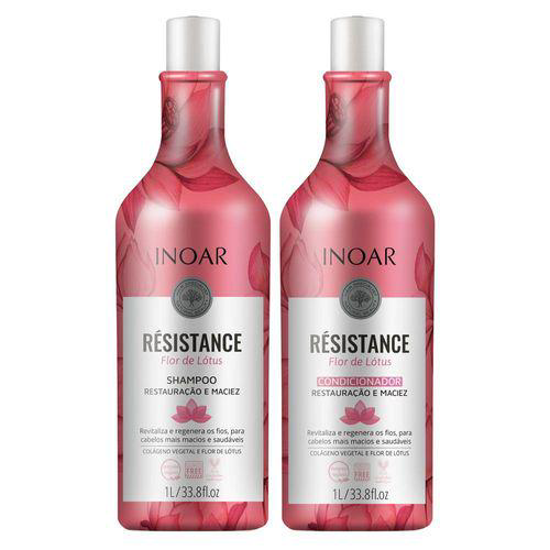 Kit Shampoo + Condicionador Inoar Résistance Flor De Lótus Com 1L 1 Unidade