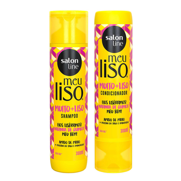 Kit Shampoo E Condicionador Meu Liso Muito+Liso Salon Line