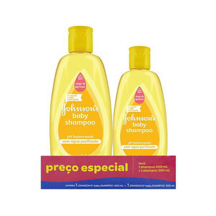 Kit Shampoo Johnson&Johnson Baby Regular 400Ml + 200Ml Preço Especial