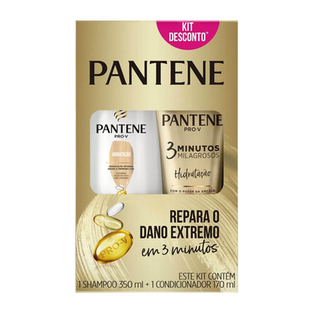 Kit Shampoo Pantene Hidratação Com 350Ml + Condicionador 3 Minutos Milagrosos 170Ml 1 Unidade