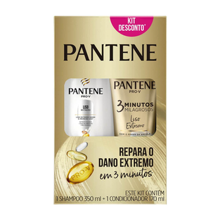 Imagem do produto Kit Shampoo Pantene Liso Extremo Com 350Ml + Condicionador 3 Minutos Milagrosos 170Ml 1 Unidade