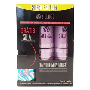 Kit Sillage Complexo Hidraintense Shampoo 200Ml+Condicionador 200Ml+Reparador De Pontas 30Ml