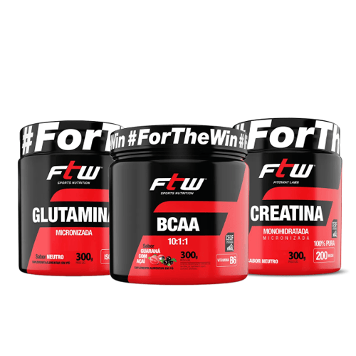 Imagem do produto Kit 3 Unidades Slim Fit Creatina Bcaa Glutamina 300G Cada