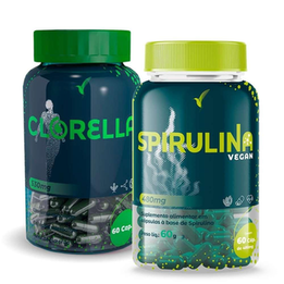 Imagem do produto Kit Spirulina 30 Dias 60 Cápsulas + Clorella 20 Dias 60 Cápsulas Eleve Life