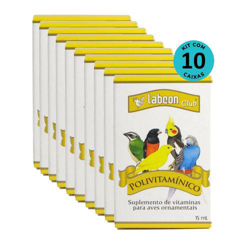 Imagem do produto Kit Suplemento Alcon Labcon Club Polivitamínico 15Ml C/ 10 Unidades