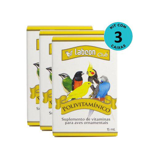 Imagem do produto Kit Suplemento Alcon Labcon Club Polivitamínico 15Ml C/ 3 Unidades