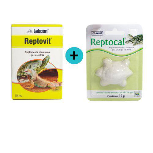 Imagem do produto Kit Suplemento Alcon Labcon Reptovit 15Ml + Suplemento Alcon Reptocal 15G