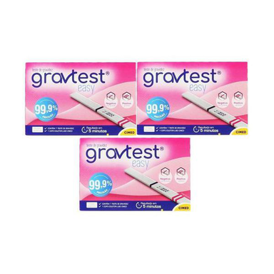Imagem do produto Kit Teste De Gravidez Grav Test Easy 3 Unidades Cimed