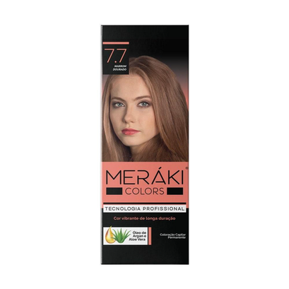 Imagem do produto Kit Tintura Meráki Color Marrom Dourado 7.7 125Gr