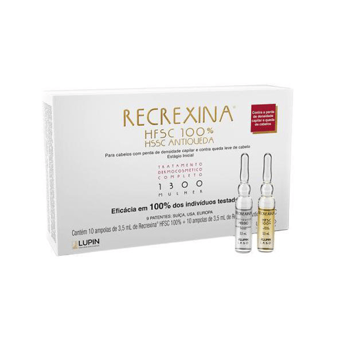 Kit Tratamento Capilar Recrexina Hfsc 100%+Hssc Antiqueda 1300 Mulher 20 Unidade
