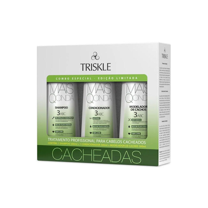 Imagem do produto Kit Triskle Shampoo + Condicionador + Modelador De Cachos Mais Q Onda Cacheadas 900Gr