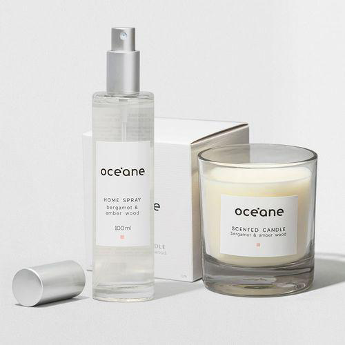 Imagem do produto Kit Vela Perfumada + Aromatizador De Ambientes Bergamota E Mbar Oceane