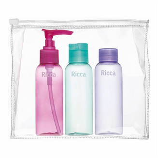 Imagem do produto Kit Viagem Ricca 3 Frascos Coloridos 100Ml