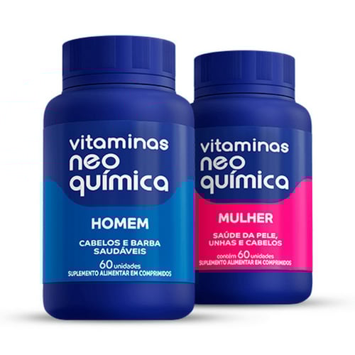 Imagem do produto Kit Vitamina Neo Química Homem + Mulher 60 Comprimidos Hypera Dermo