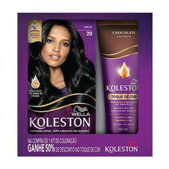 Kit Wella Koleston Tintura Preto 20 + Condicionador Toque De Cor Chocolate 1 Unidade