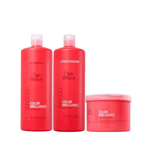 Imagem do produto Kit Wella Professionals Invigo Color Brilliance Trio Shampoo Condicionador E Máscara 3 Produtos Grandes