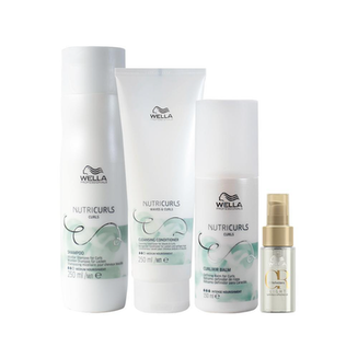 Imagem do produto Kit Wella Professionals Nutricurls Shampoo E Condicionador Cowash E Leavein E Óleo Ligth