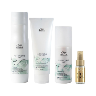 Imagem do produto Kit Wella Professionals Nutricurls Shampoo E Condicionador Cowash E Leavein E Óleo