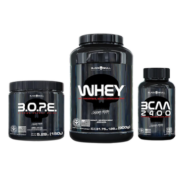 Imagem do produto Kit Whey + Prétreino Bope + Bcaa Black Skull