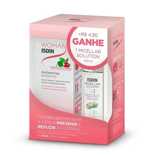 Imagem do produto Kit Creme Antiestria ISDIN Woman 245G + Água Micelar 100Ml
