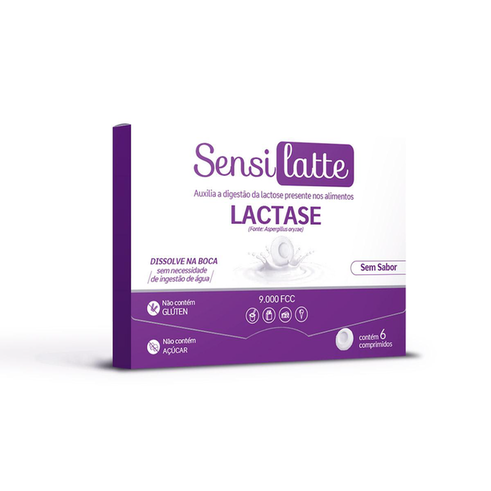 Imagem do produto Lactase Sensilatte Sem Sabor 9.000 Fcc 6 Comprimidos Cápsulas