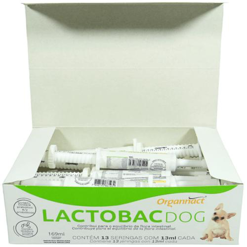 Lactobac Dog 13Mlsuplemento Com Probiótico E Prebiótico Para Cães Organnact 13 Un
