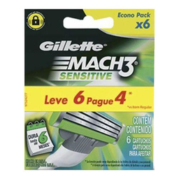 Imagem do produto Lamina Gillette Mach3 Sensitive Leve 6 Pague 4