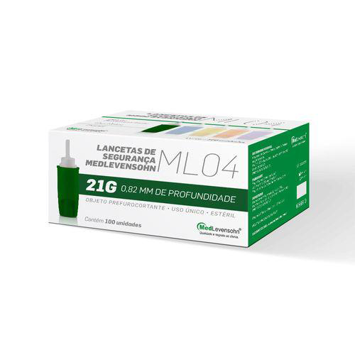 Lanceta C/ Trava De Segurança 30G 0,31X1,4Mm 100Unids Medlevensohn