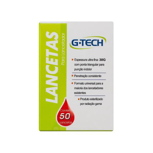 Lancetas - G-Tech 30G C 50 Lancetas