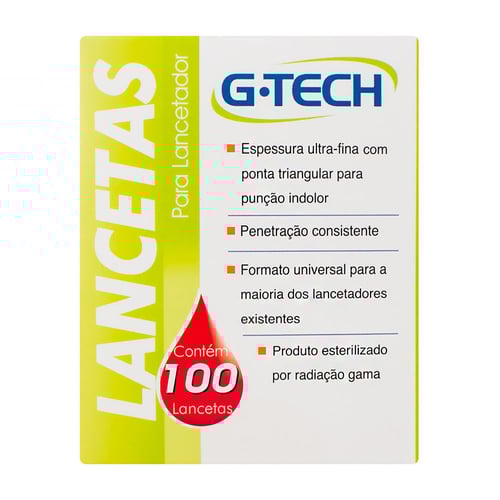 Imagem do produto Lancetas Gtech 28G 100 Unidades