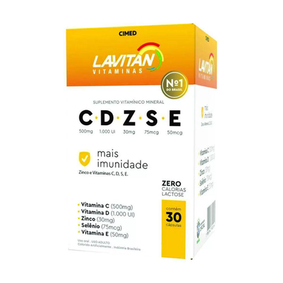 Lavitan Cdzse Mais Imunidade Suplemento Cimed 30 Comprimidos