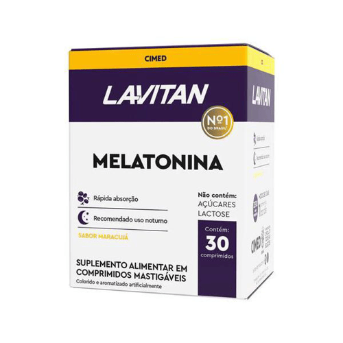 Imagem do produto Lavitan Melatonina 0,21Mg Com 30 Comprimidos Sabor Maracuja
