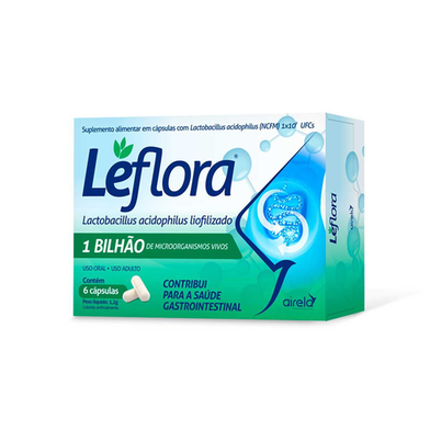 Leflora Lactobacillus 1 Bilhão Com 6 Cápsulas Airela