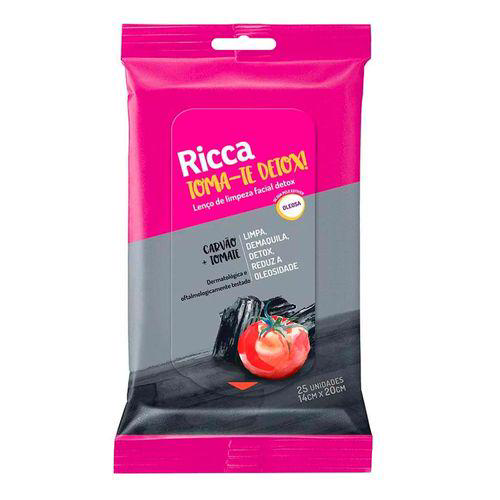 Imagem do produto Lenço De Limpeza Facial Ricca Tomate Detox Com 25 Unidades