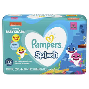 Imagem do produto Lenço Umedecido Pampers Splash Baby Shark 192 Unidades