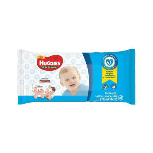Lenço Umededico Hugggies Turma Da Monica Tripla Proteção 96Un