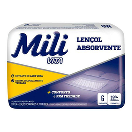 Lençol Absorvente Mili Vita Com 6 Unidades Descartaveis