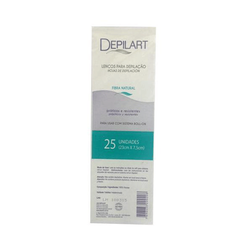 Lenços - Depilart Para Usar Com Sistema Roll-On - Contêm 25 Unidades. Depilart.