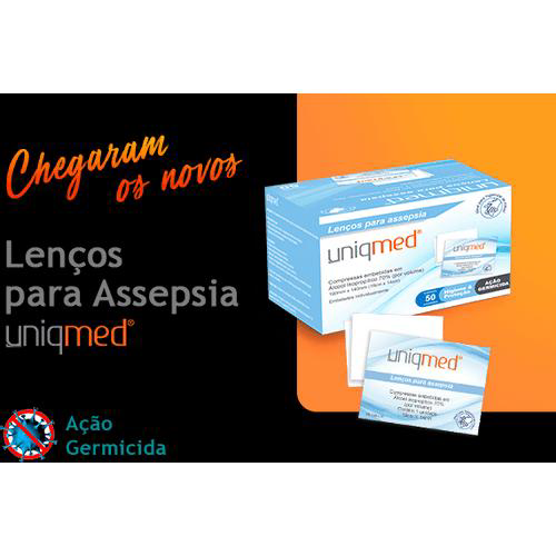 Imagem do produto Lenços Para Higiene Embebidos Em Álcool 70% 19X14cm 50Un Uniqmed