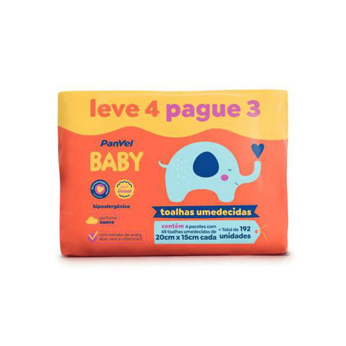 Imagem do produto Lencos Umedecidos Panvel Baby Com 48 Unidades Cada
