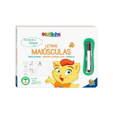 Livro Infantil Escolinha Escreva E Apague Letras Maiúsculas