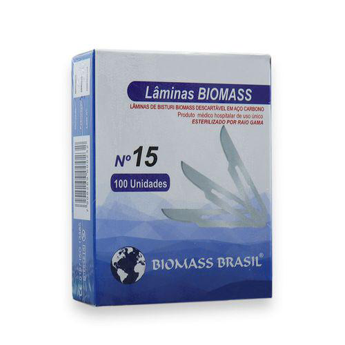 Imagem do produto Lmina De Bisturi Aço Carbono N15 100Un Biomass Brasil