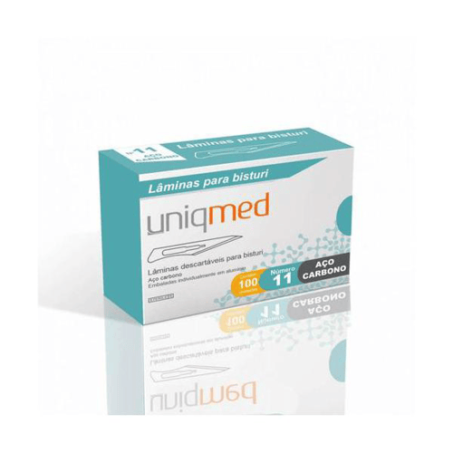 Imagem do produto Lminas De Bisturi Descartáveis Caixa 100 Unidades Uniqmed Número 20