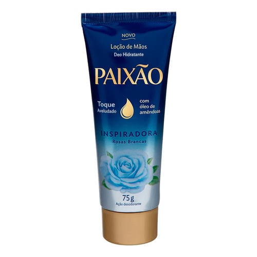 loção hidratante de mãos paixão inspiradora rosas brancas 75g 75g