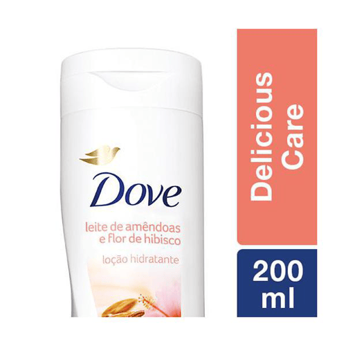 Loção Hidratante Dove Delicious Care Leite De Amêndoas E Flor Hibiscos Com 200Ml
