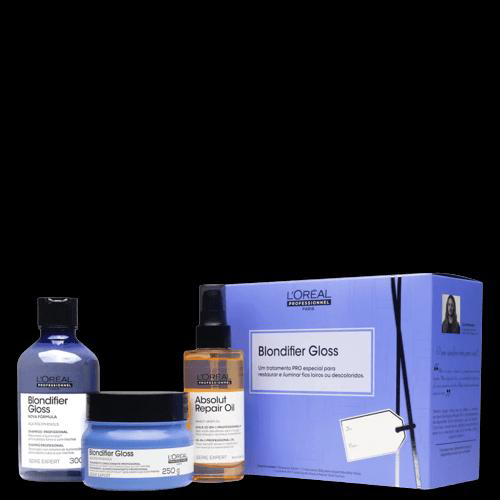 Imagem do produto Shampoo 300Ml + Mascára 250G + Leave In 90Ml Loréal Kit Blondifier Gloss
