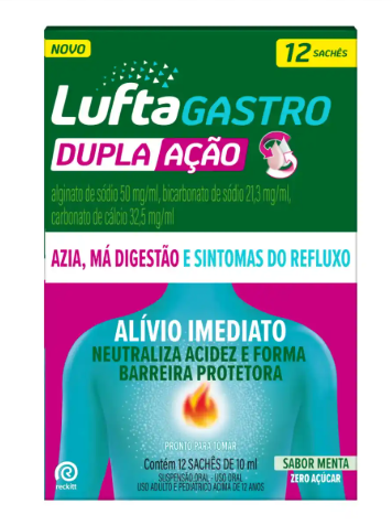 Imagem do produto Luftagastro Dupla 50  + 32,5 +  21,3 Mg/Ml - 12 Sachês Com 10 Ml